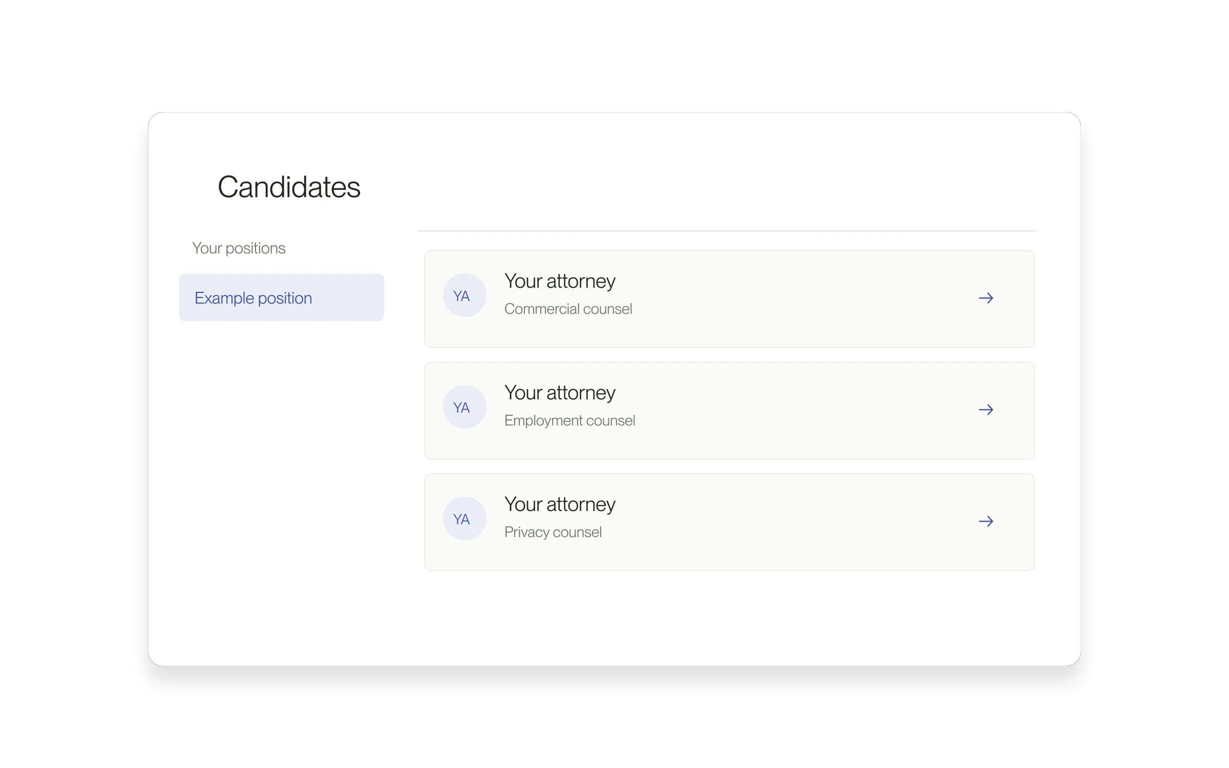An editorial illustration of a populated candidate list.