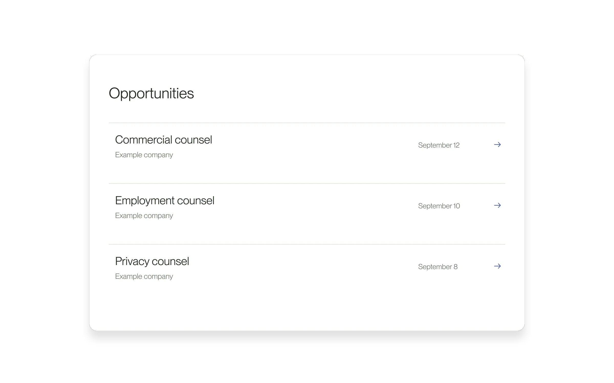 Editorial illustration of opportunities ordered from newest to oldest.