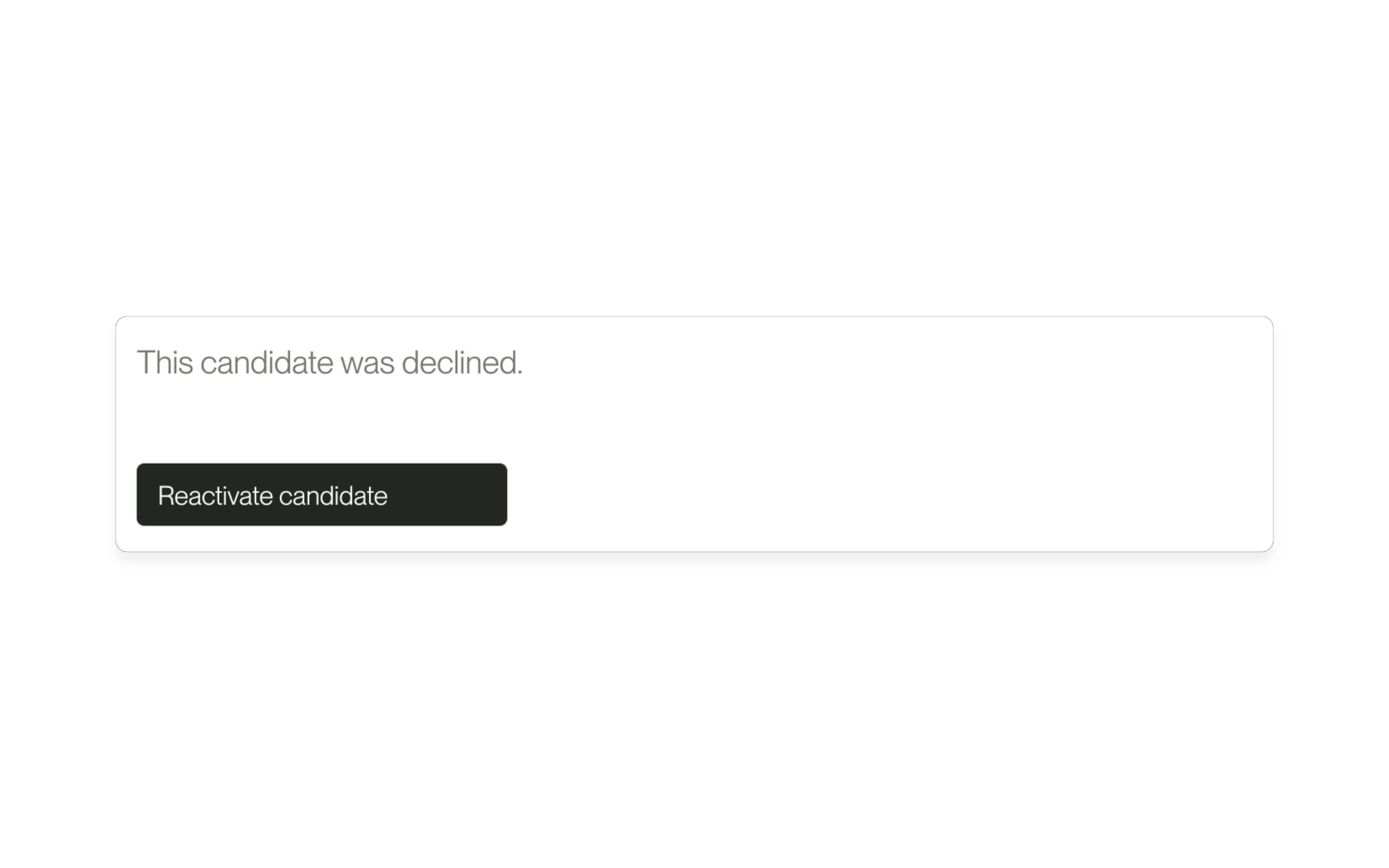 Native product detail showing the Reactivate candidate action, using example data.