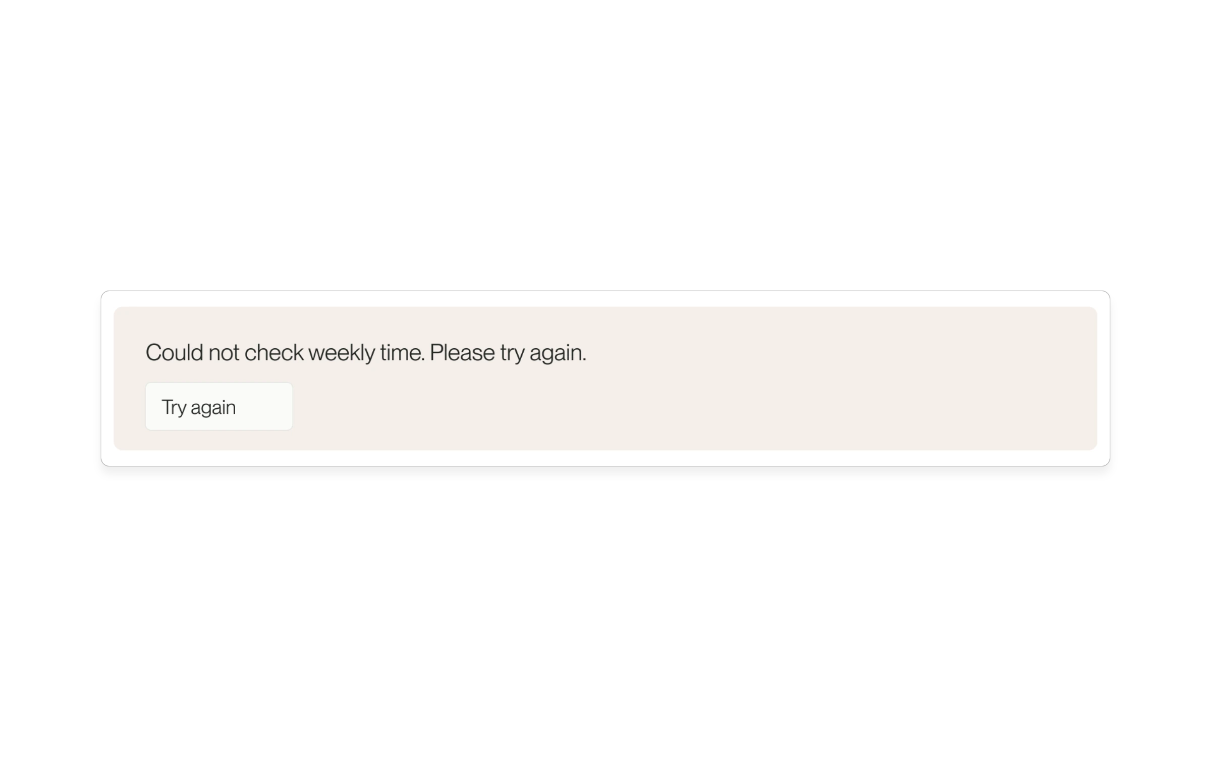 Native product detail showing weekly review refresh feedback and Try again, using example data.